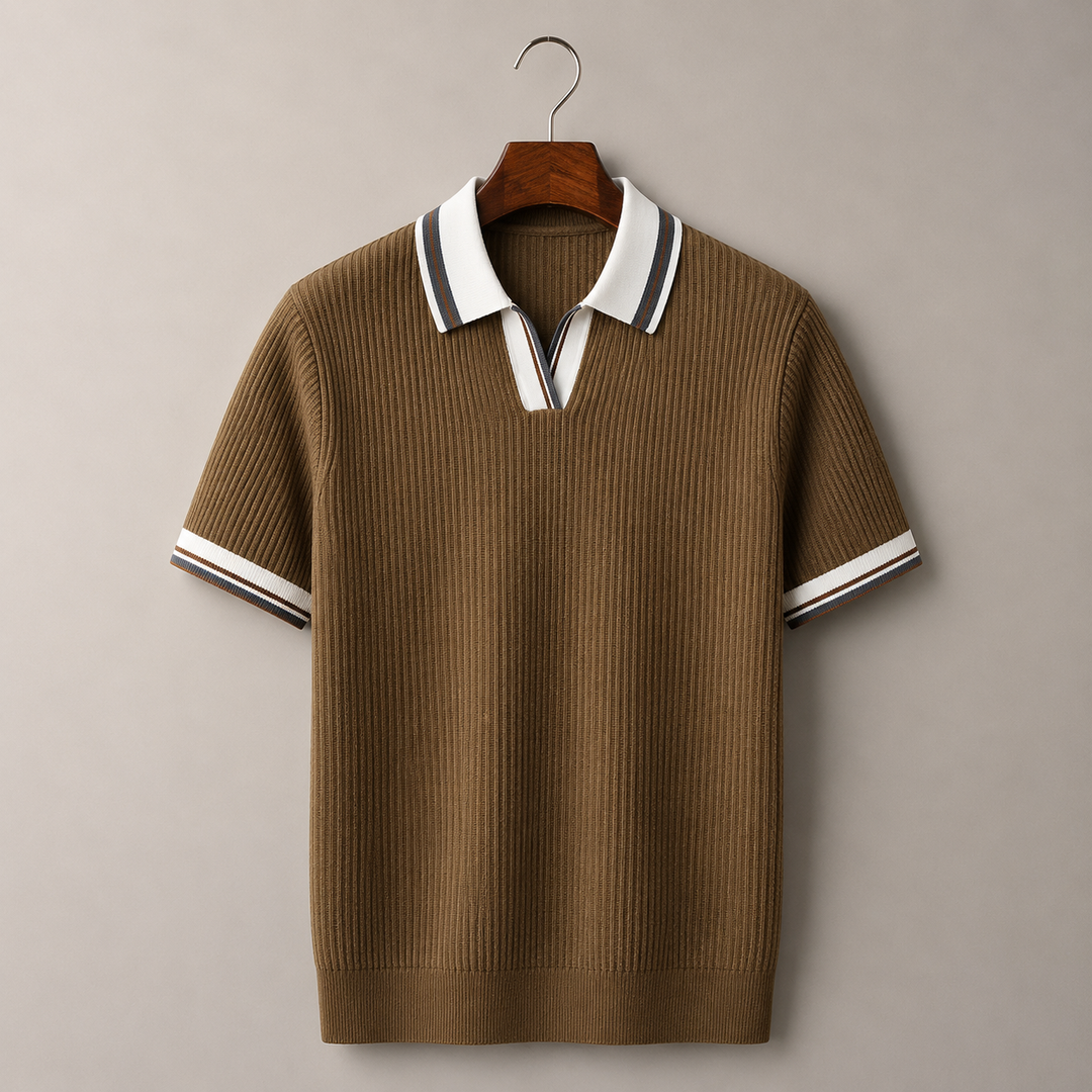 Armano Ribbed Knit Polo
