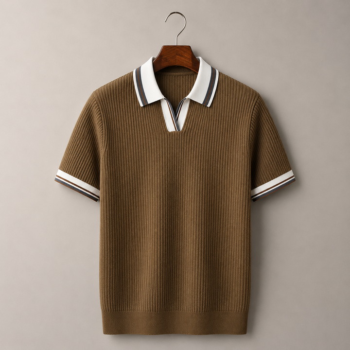 Armano Ribbed Knit Polo