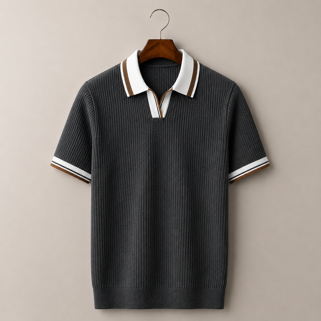 Armano Ribbed Knit Polo