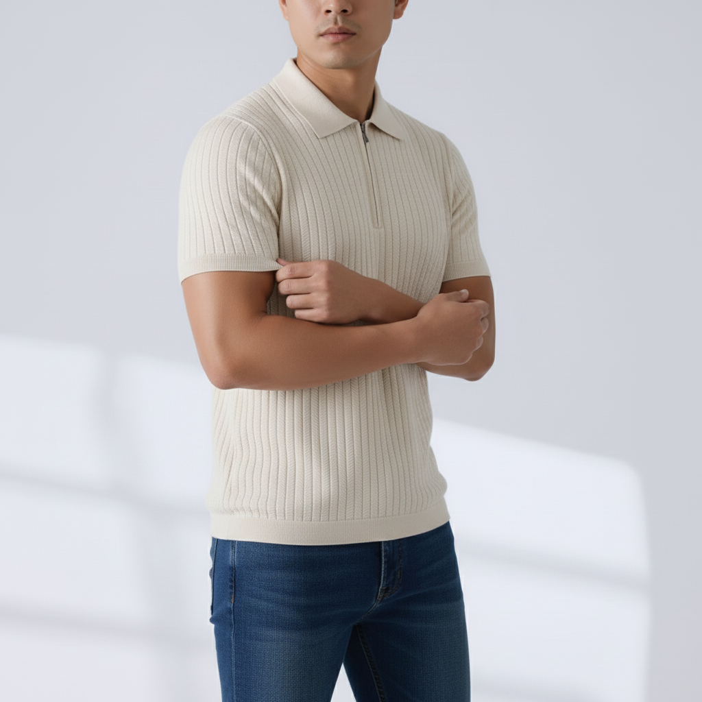 Bruno Ribbed Knit Polo