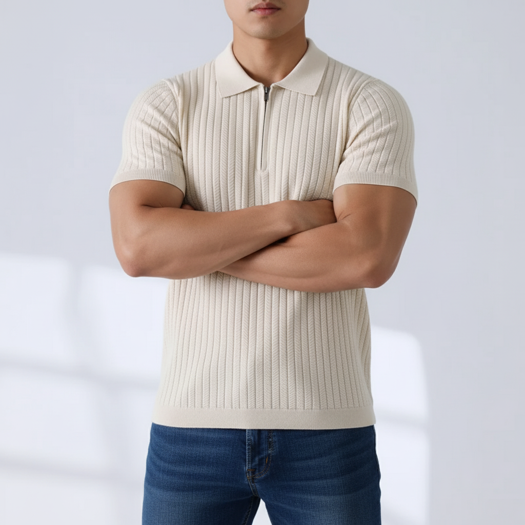 Bruno Ribbed Knit Polo