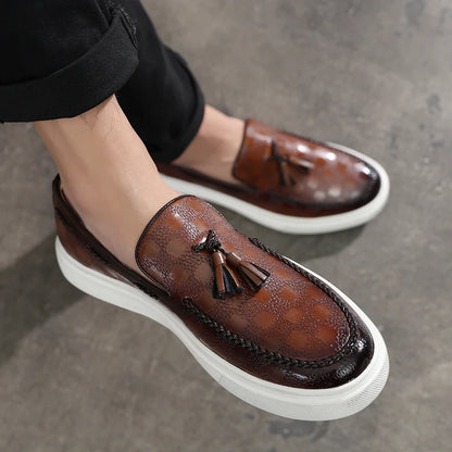 Giovanni Costello Leather Slip-on Shoes