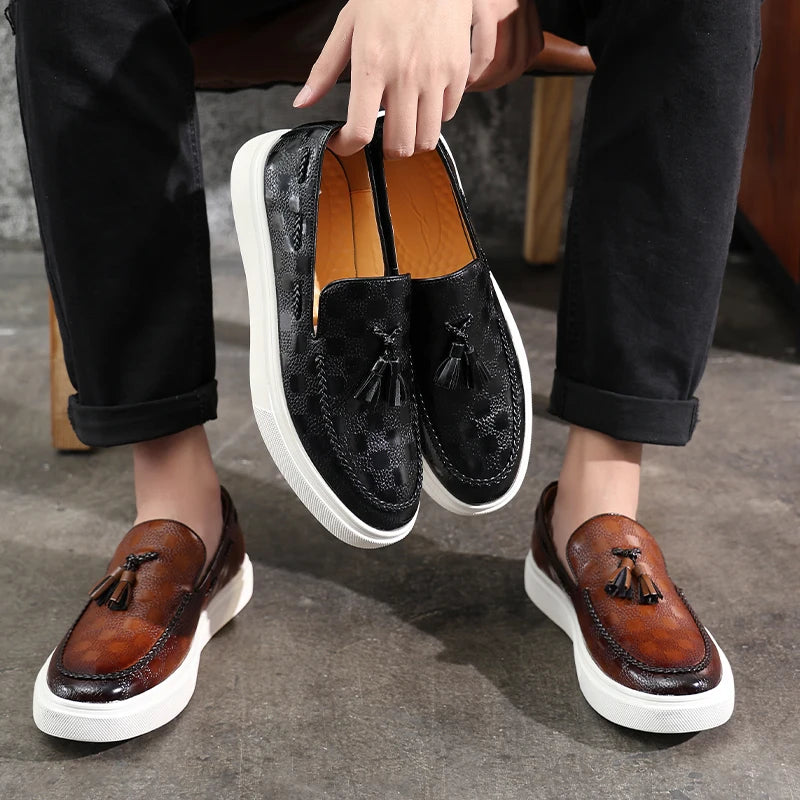 Giovanni Costello Leather Slip-on Shoes