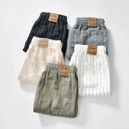 Men's Cotton Linen Drawstring Shorts