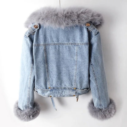 Lucia Denim Fur Jacket