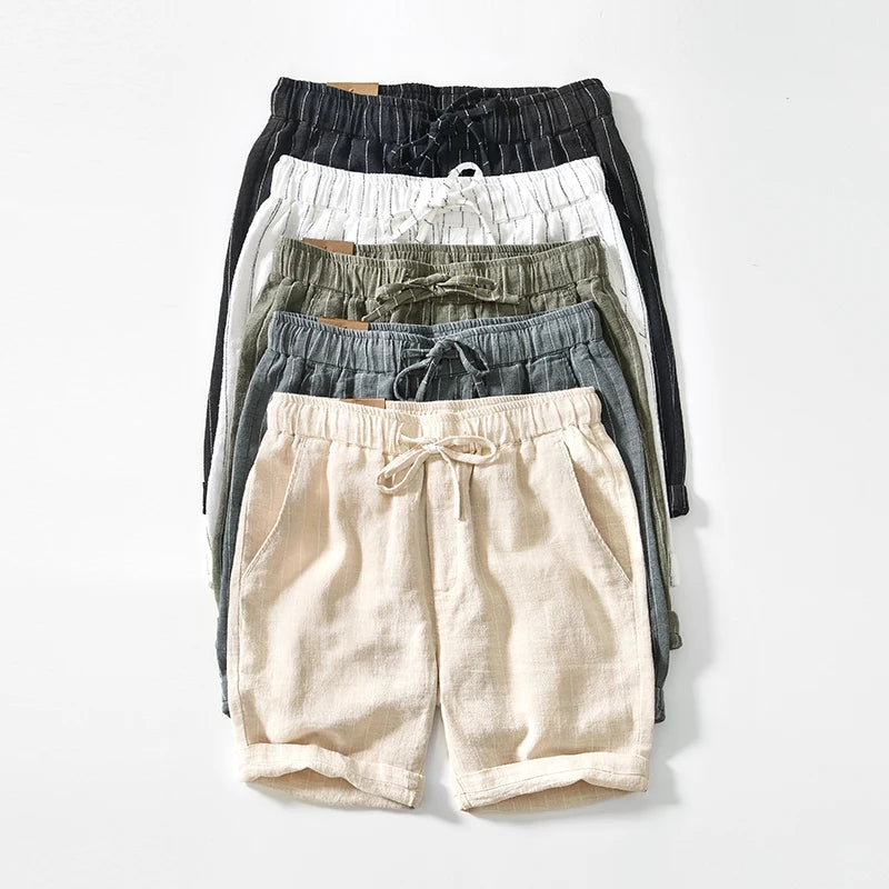 Men's Cotton Linen Drawstring Shorts