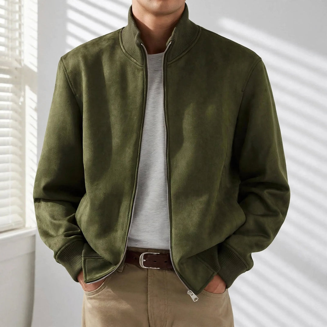 Lennox Suede Bomber Jacket