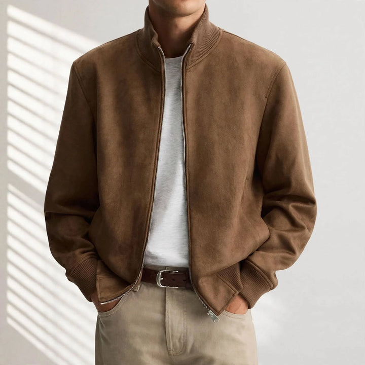 Lennox Suede Bomber Jacket