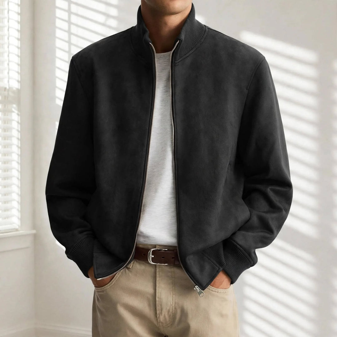 Lennox Suede Bomber Jacket