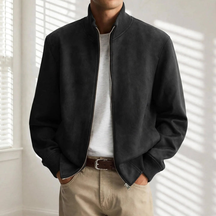 Lennox Suede Bomber Jacket