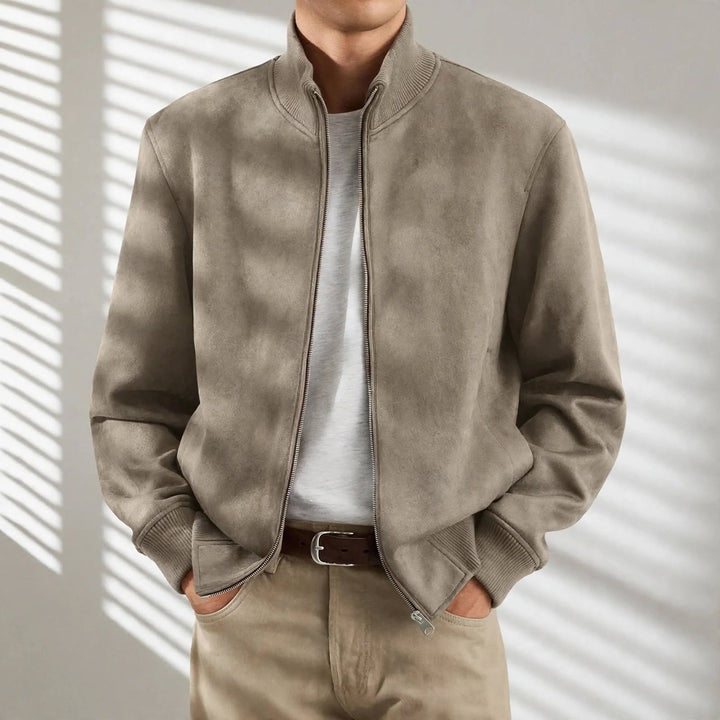 Lennox Suede Bomber Jacket